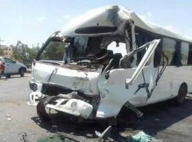 حادث سير على أوتوستراد حمص- دمشق