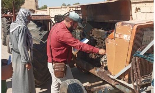 مديرية النقل في حماة تنجز الفحص الفني للجرارات الزراعية في مقرات الروابط الفلاحية