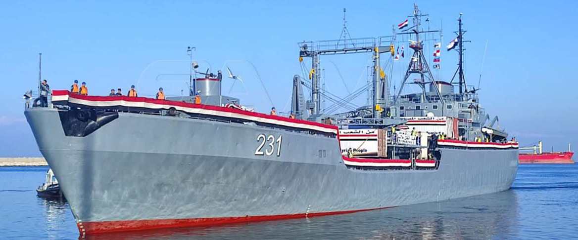 سفينة مصرية تصل  ميناء اللاذقية محمَّلة بنحو /500/ طن من المساعدات الإغاثية