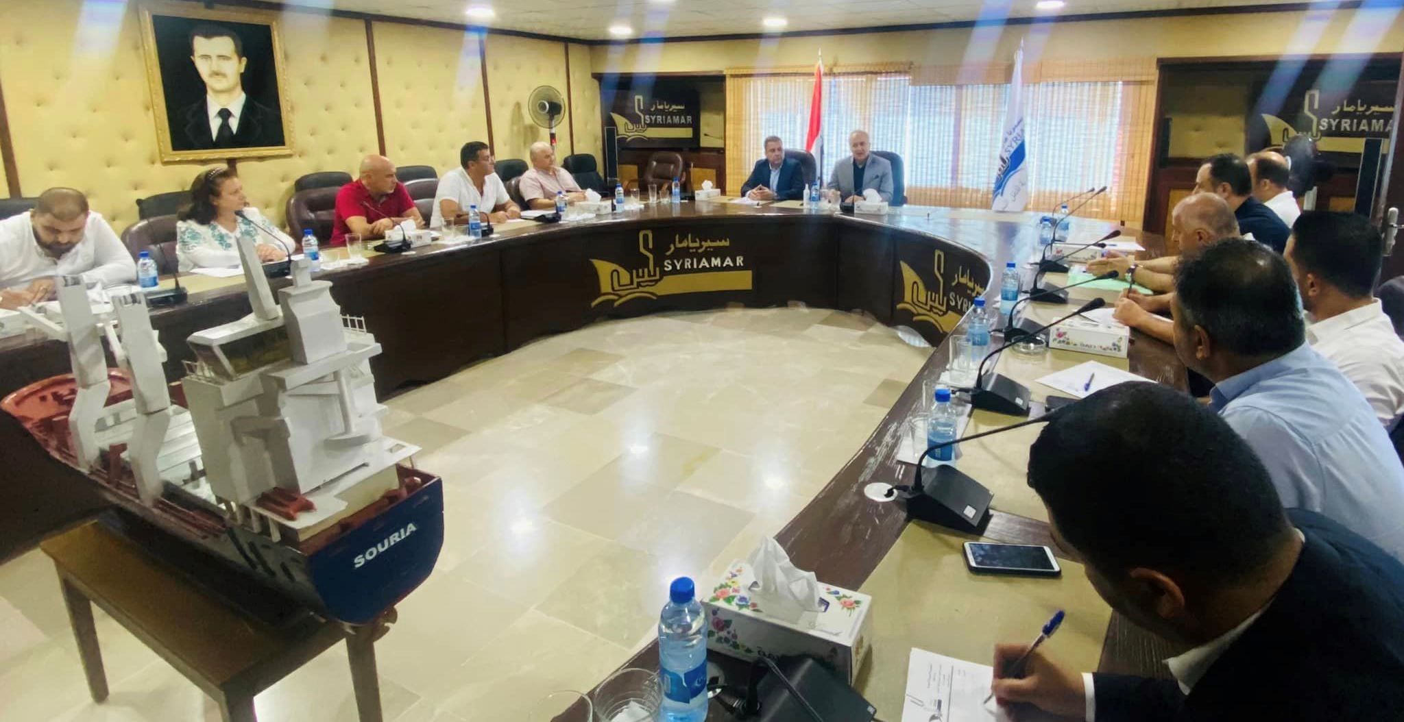 الوزير خزيّم يلتقي الكوادر الإدارية في المؤسسة العامة السورية للنقل البحري